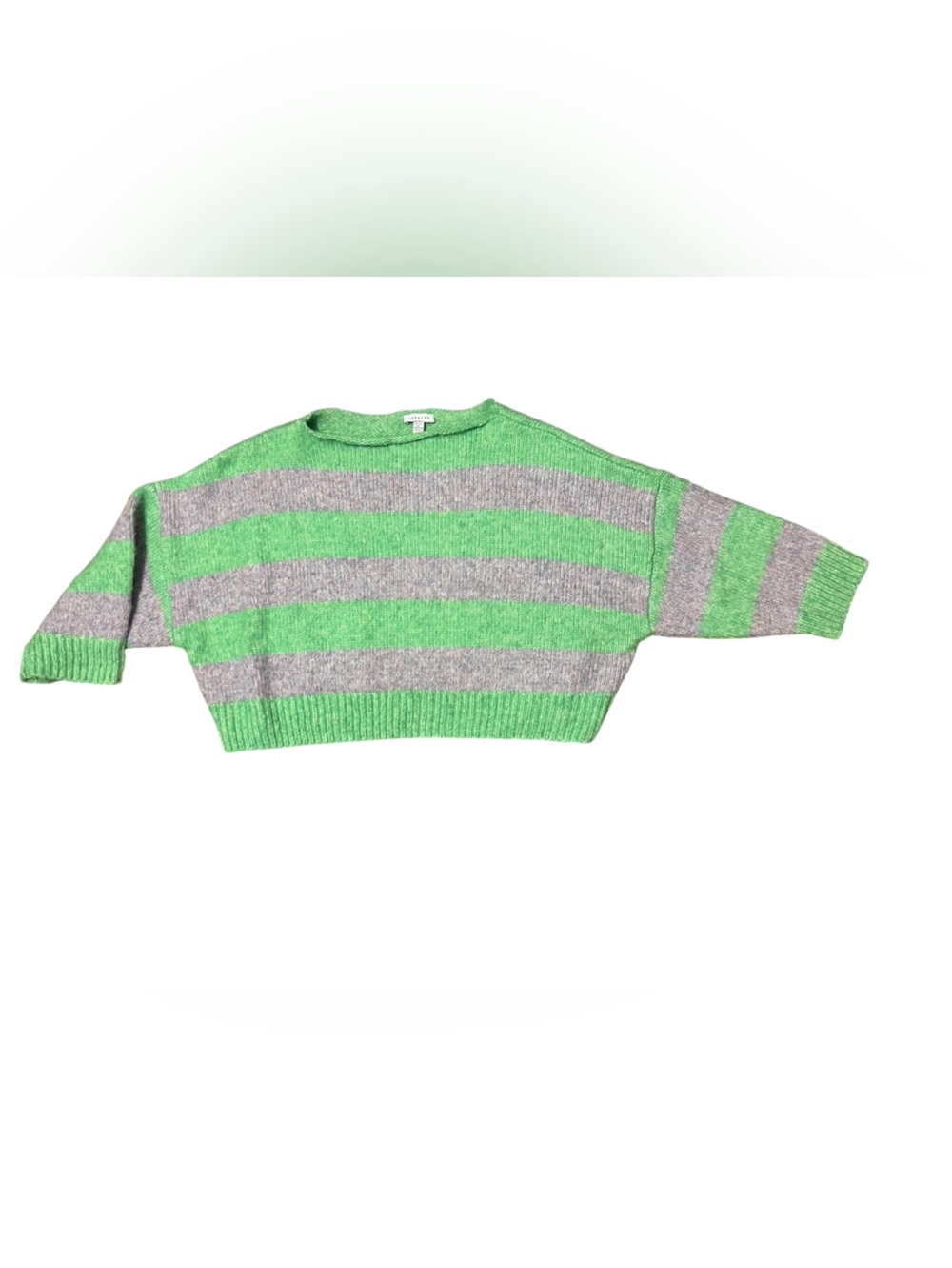Topshop Green Purple Knit Sweater size Petite 4-6 Small